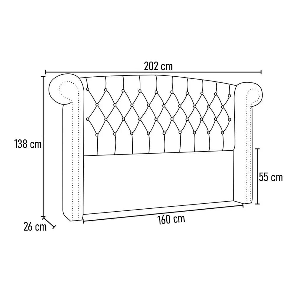 Cabeceira Cama Box Queen 160cm Provença P02 Sintético Caramelo - Mpozenato