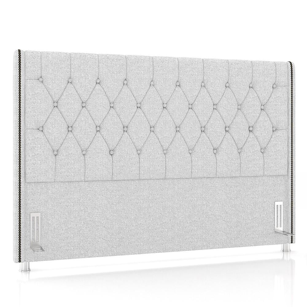 Cabeceira Cama Box Solteiro 90cm Florenza P02 Linho Cinza Claro - Mpozenato