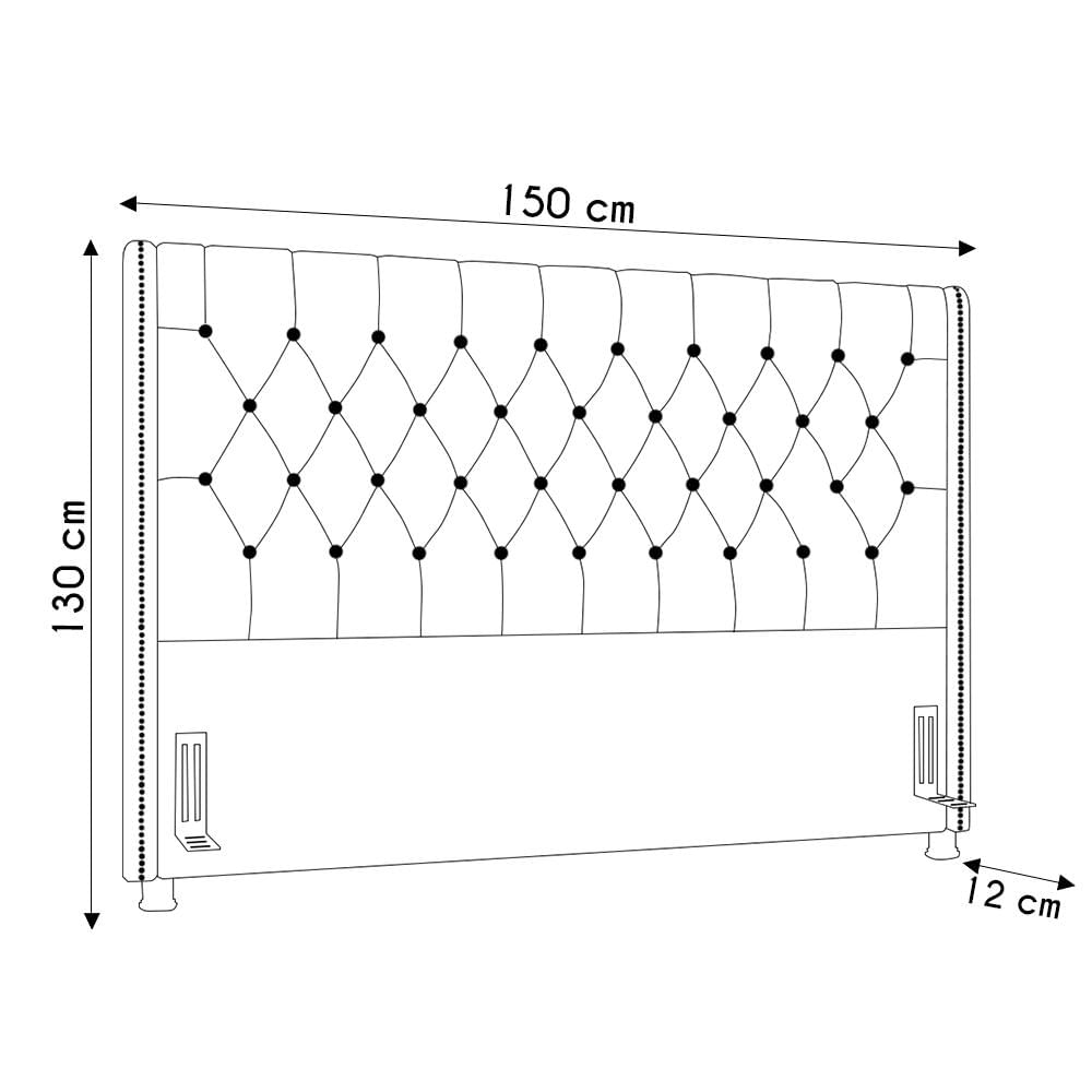 Cabeceira Cama Box Casal 140cm Florenza P02 Veludo Bege - Mpozenato