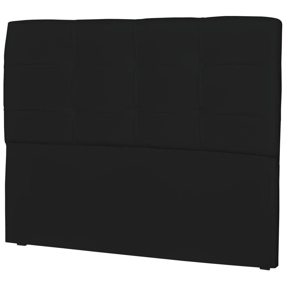 Cabeceira Casal Cama Box 140 cm London Sintético Preto - JS Móveis