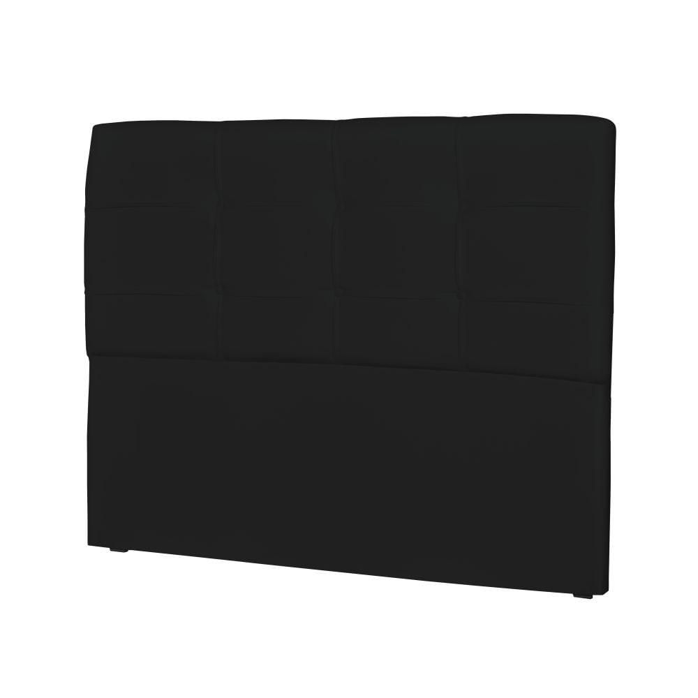 Cabeceira Casal Cama Box 140 cm London Sintético Preto - JS Móveis