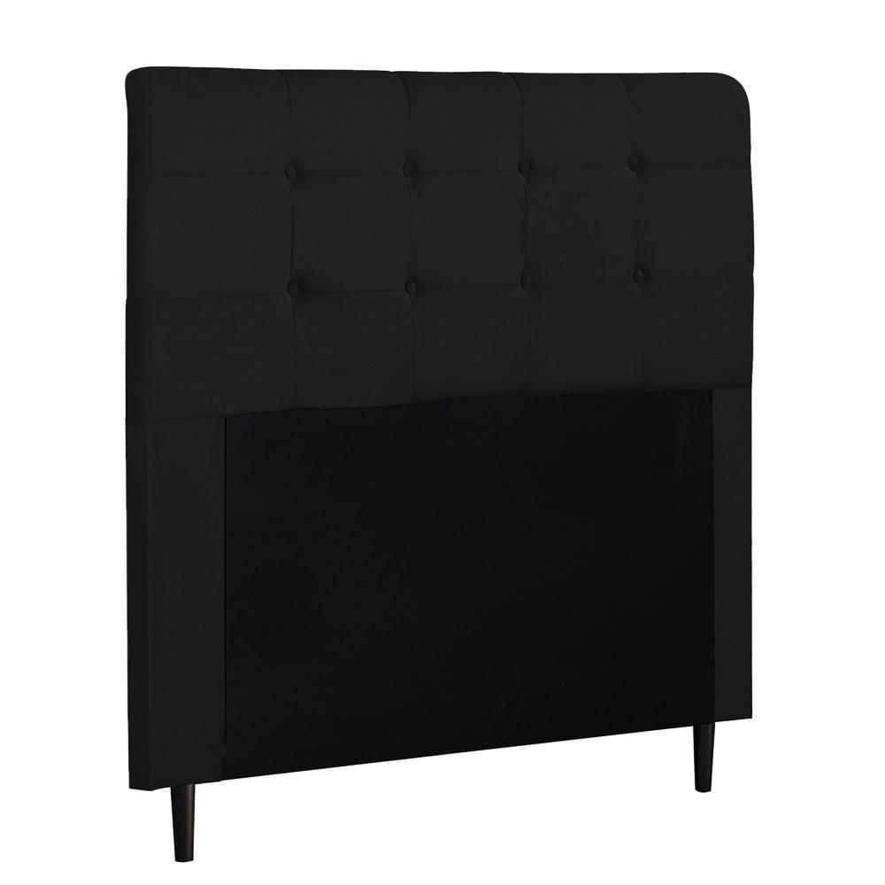 Cabeceira Cama Box Casal King 193cm Luna I02 Suede Preto - Mpozenato