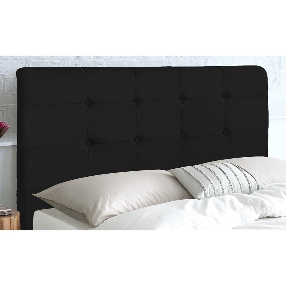 Cabeceira Cama Box Casal King 193cm Luna I02 Suede Preto - Mpozenato