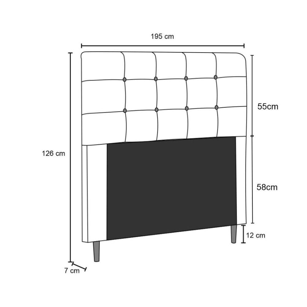 Cabeceira Cama Box Casal King 193cm Luna I02 Suede Preto - Mpozenato