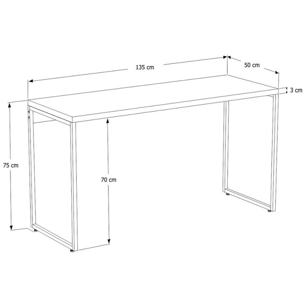 Mesa de Escritório Escrivaninha 135cm Dynamica Industrial C08 Snow - Mpozenato