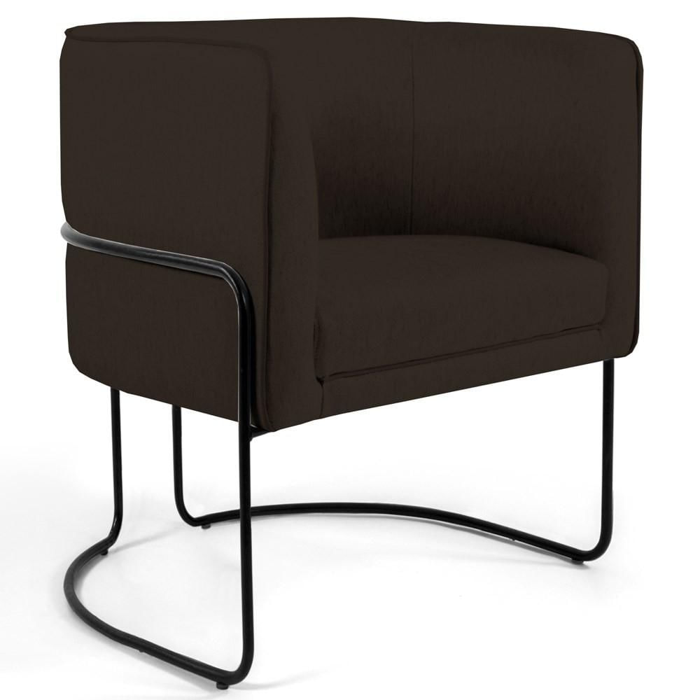 Poltrona Decorativa Base Aço Betina C-34 Sintético Marrom - Domi