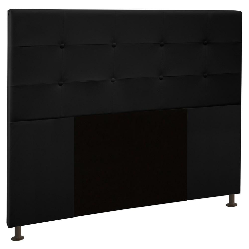 Cabeceira Cama Box Casal 140cm Safira Sintético I02 Preto - Mpozenato