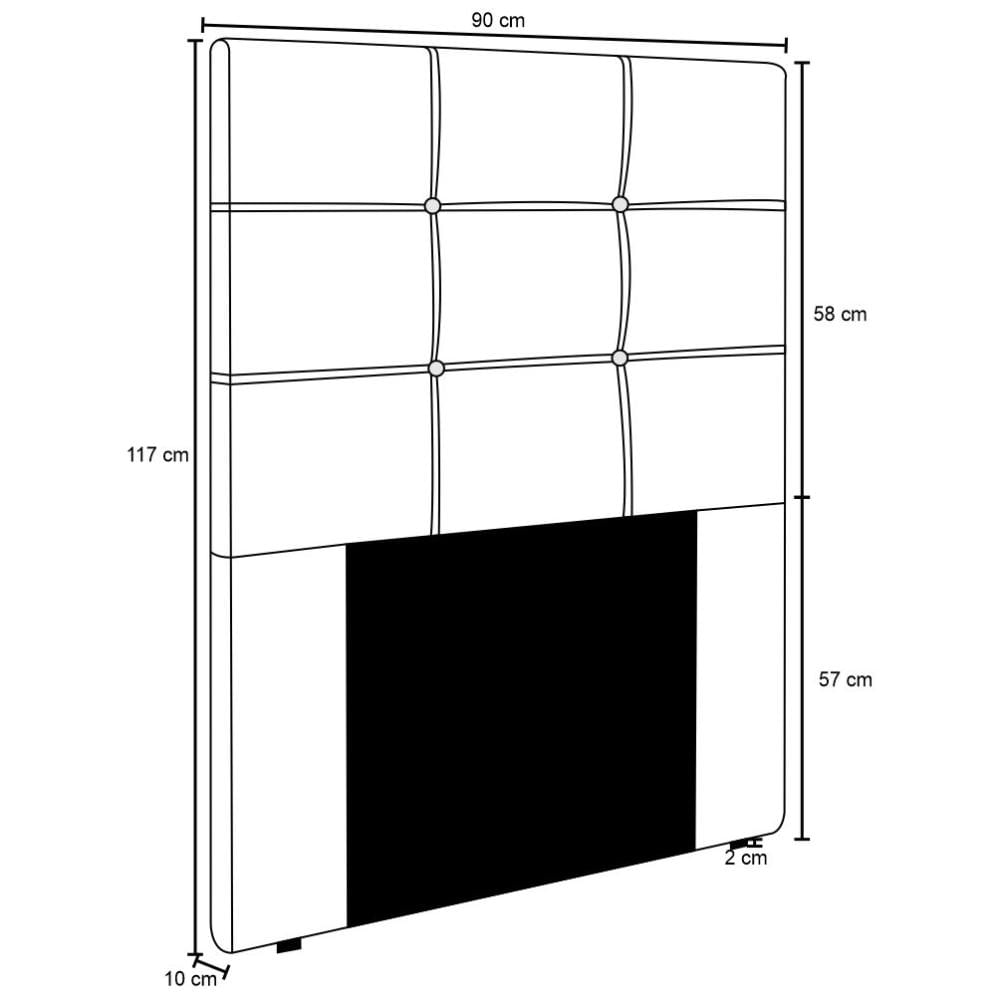 Cabeceira Cama Box 90cm Esmeralda Sintético J02 Marrom - Mpozenato