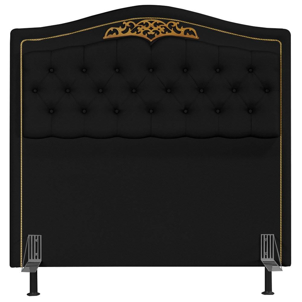 Cabeceira Cama Box Casal Queen 160cm com Tachas Imperial J02 Sintético Preto - Mpozenato