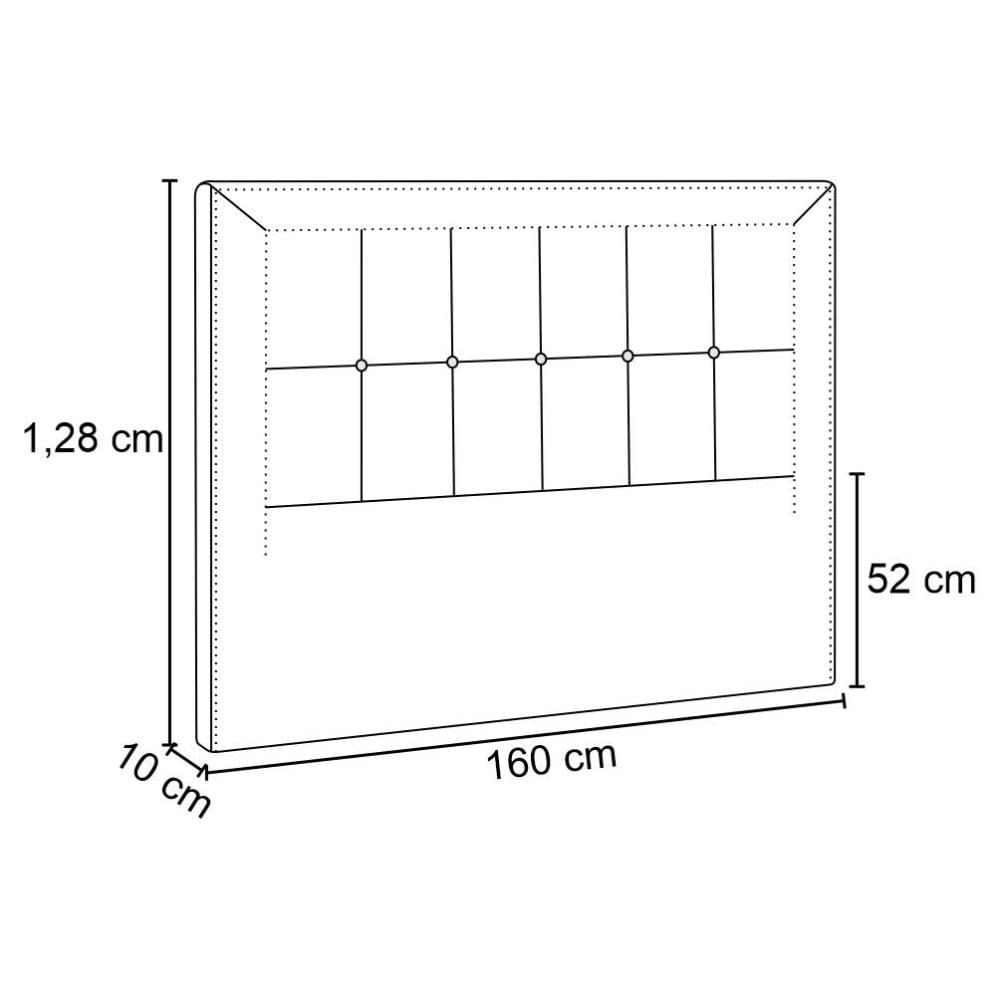 Cabeceira Cama Box Casal Queen 160cm Paolla P02 Veludo Preto - Mpozenato