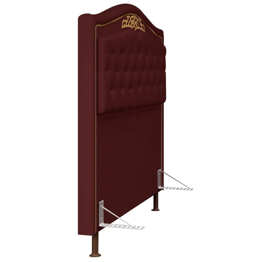 Cabeceira Cama Box Casal Queen 160cm com Tachas Imperial Veludo J02 Vinho - Mpozenato