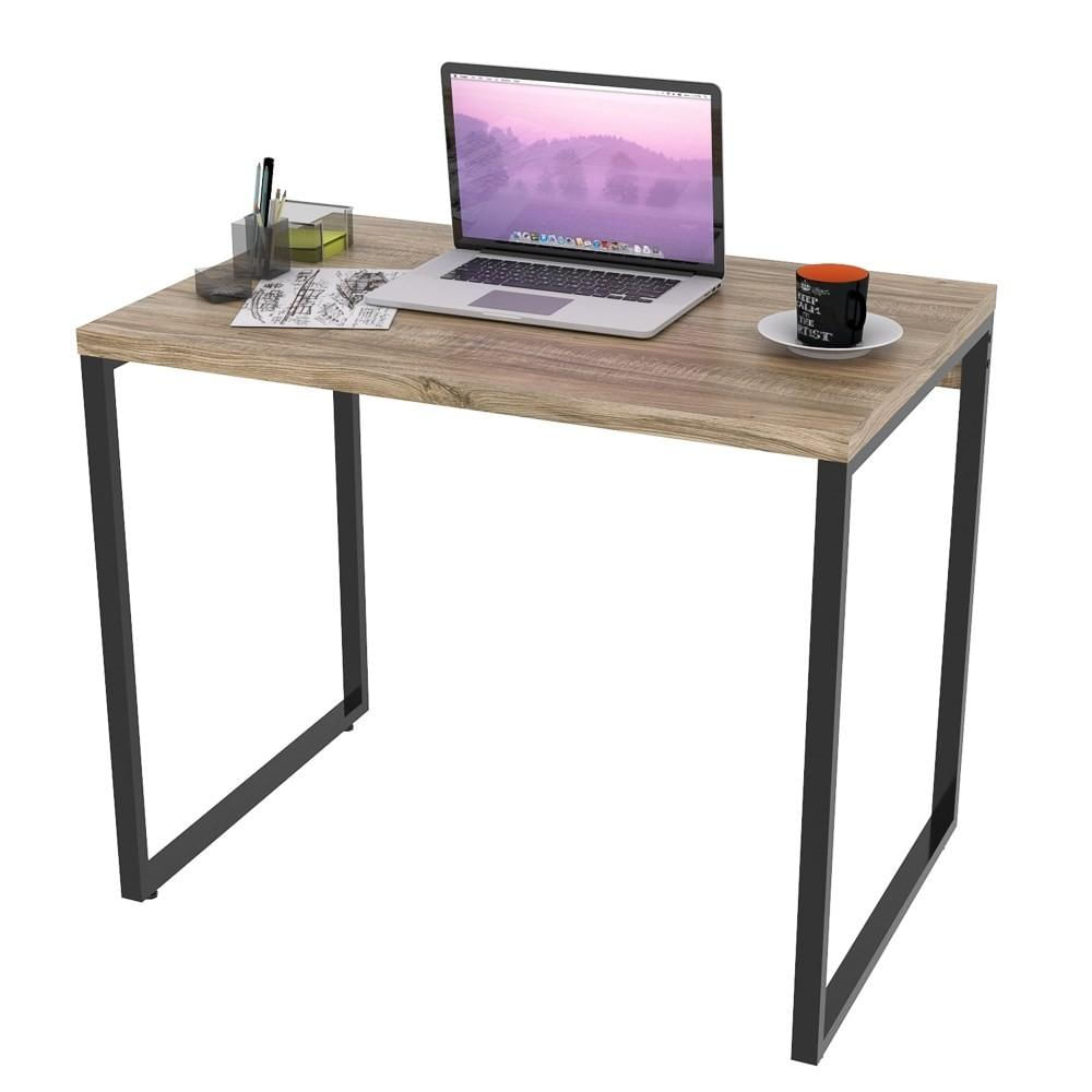 Mesa de Escritório Office 90cm Estilo Industrial Prisma C08 Carvalho - Mpozenato