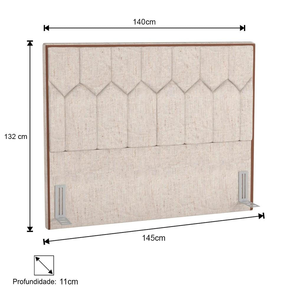 Cabeceira Cama Box Casal 140cm Órion P02 Linho Cru - Mpozenato