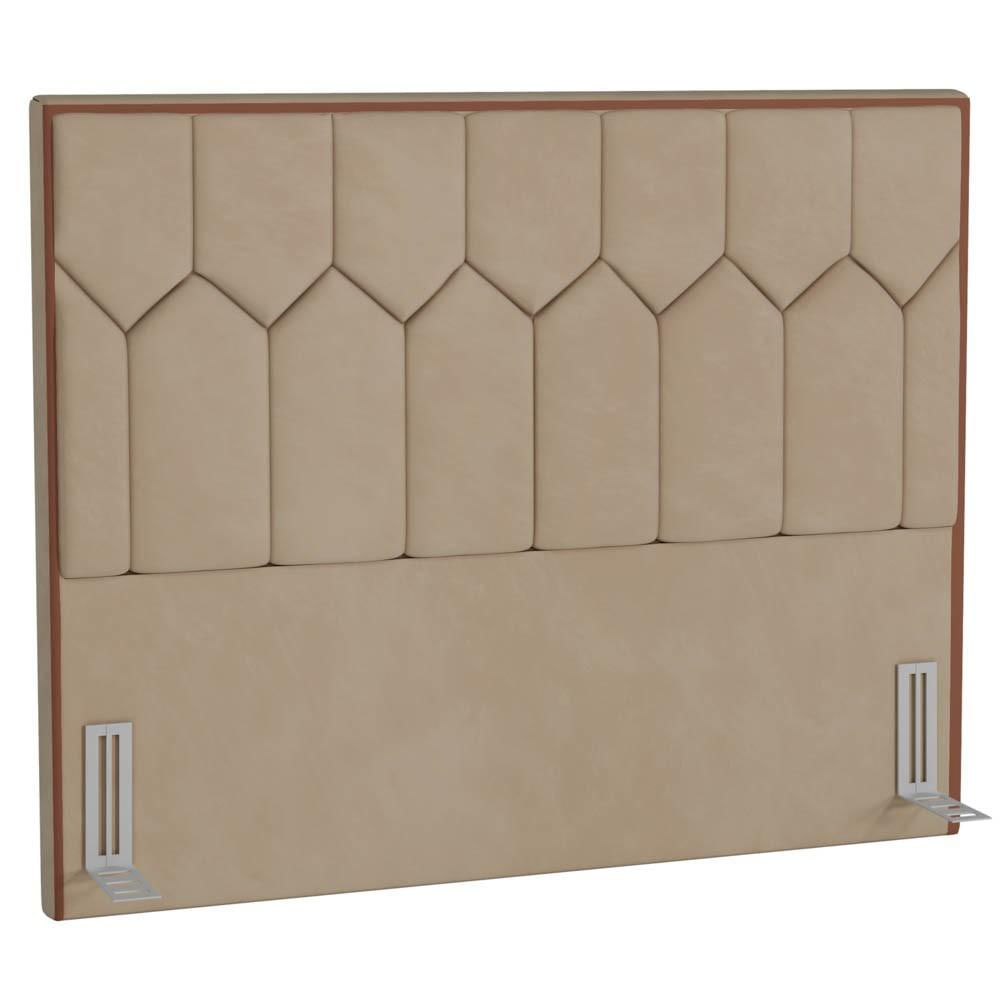 Cabeceira Cama Box Casal King 195cm Órion P02 Veludo Bege - Mpozenato