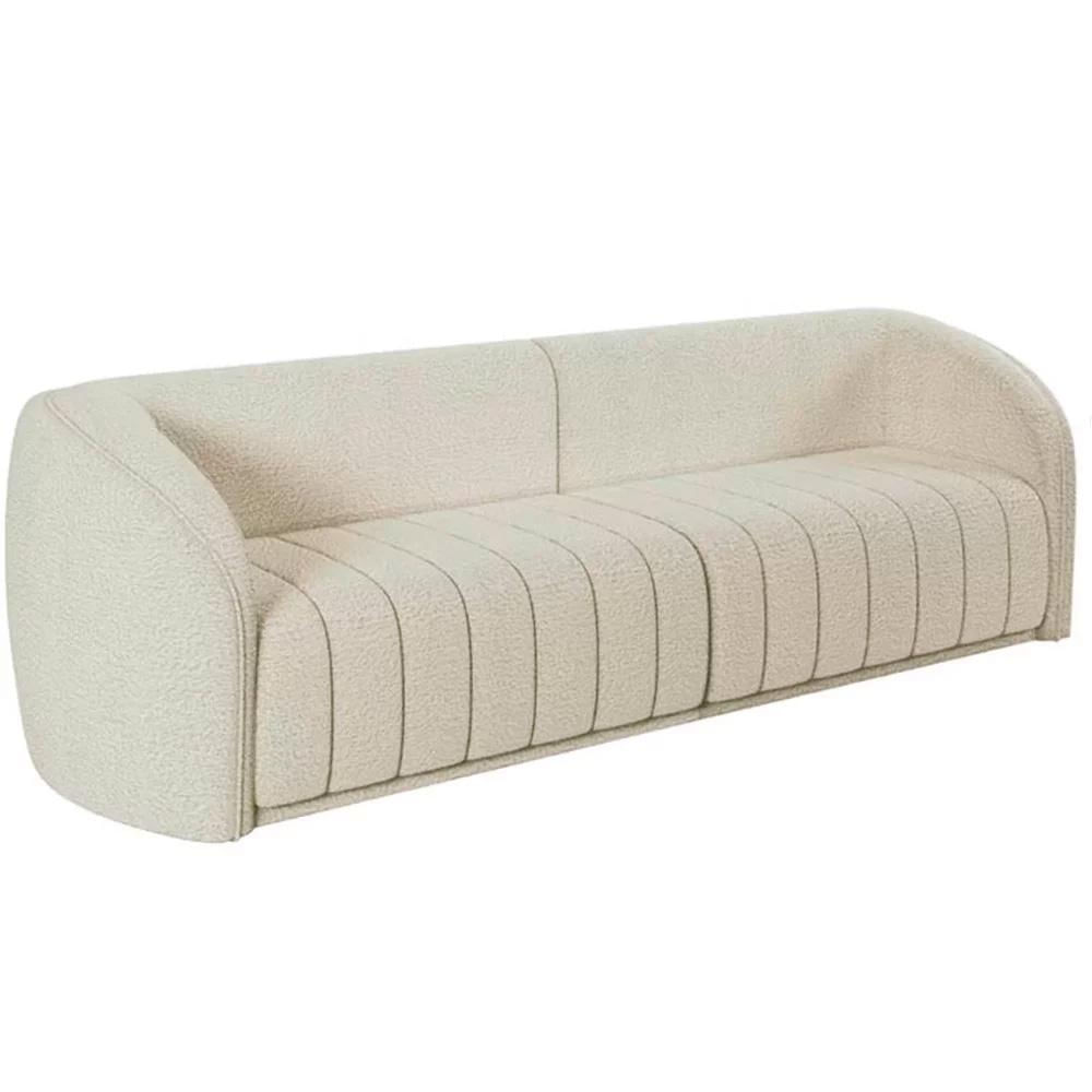 Sofá Living Decorativo 3 Lugares 292cm Meris M22 Bouclê Cru - Mpozenato