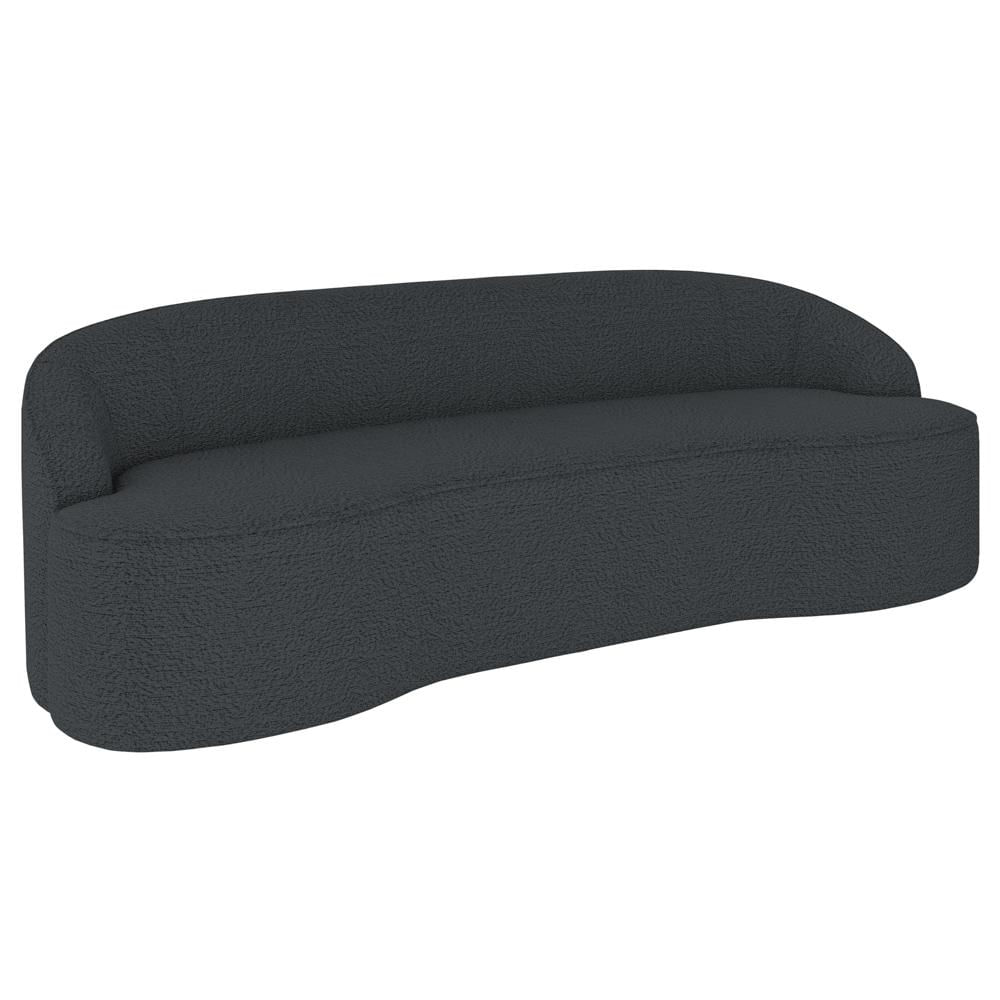 Sofá 5 Lugares para Sala de Estar Living 300cm Theo D06 Bouclê Cinza Escuro - Mpozenato