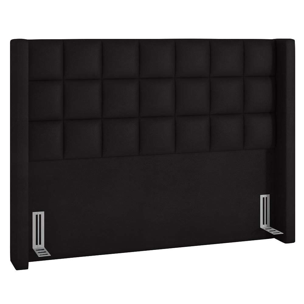 Cabeceira Cama Box King 195cm Pisa P02 Sintético Preto - Mpozenato