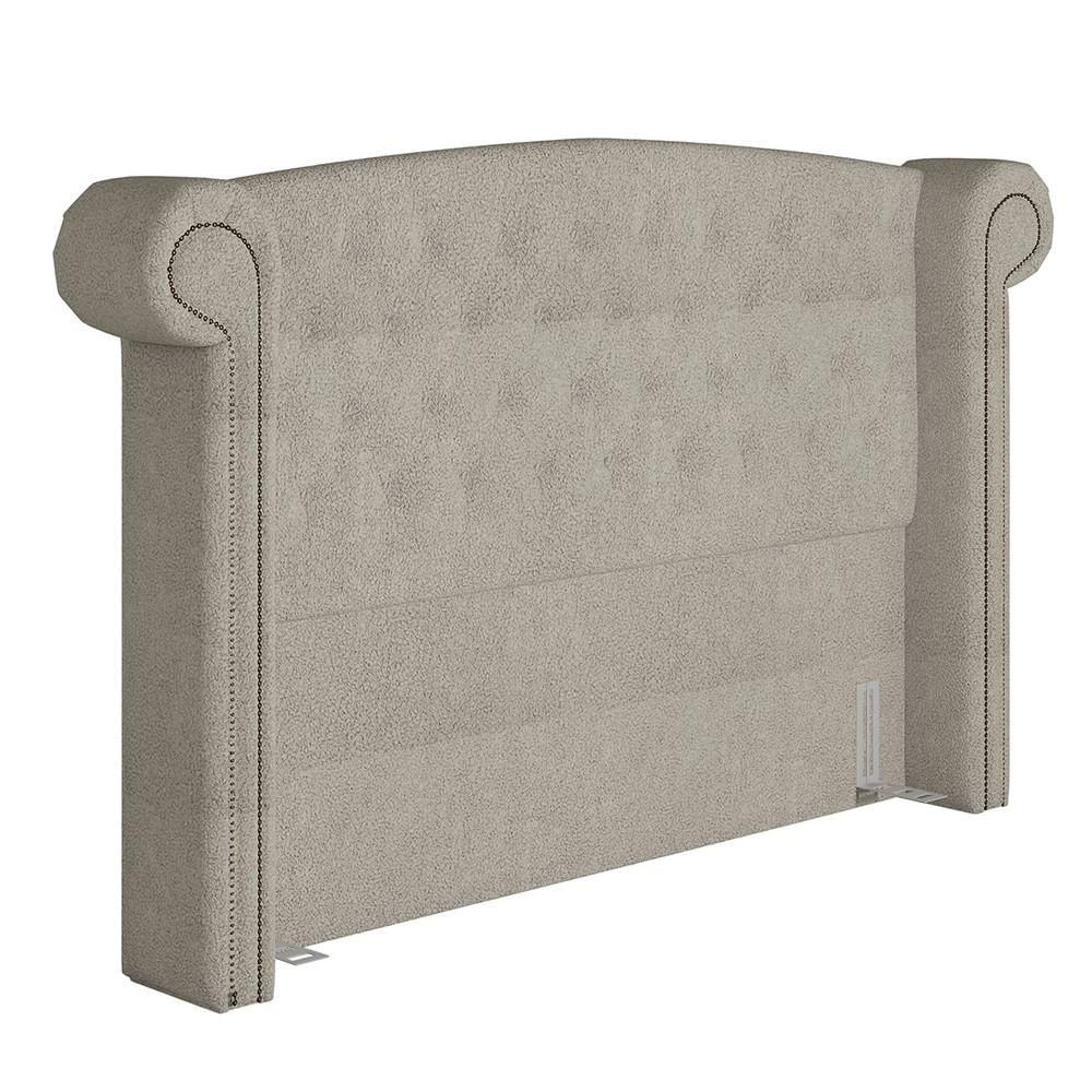 Cabeceira Cama Box Queen 160cm Provença P02 Bouclé Cru - Mpozenato