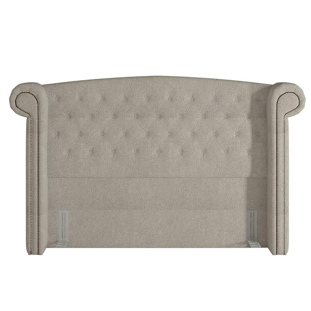 Cabeceira Cama Box Queen 160cm Provença P02 Bouclé Cru - Mpozenato