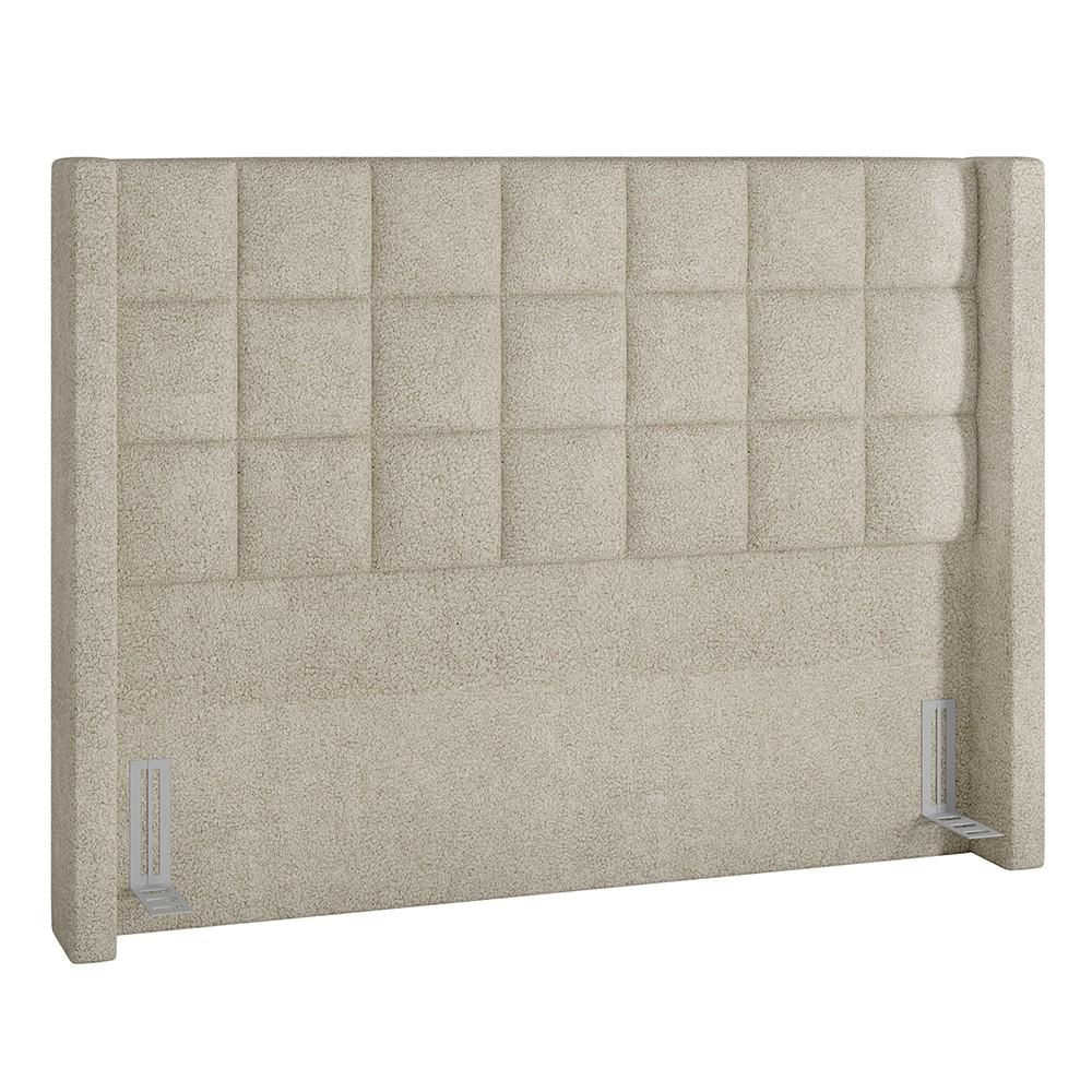 Cabeceira Cama Box Queen 160cm Pisa P02 Bouclé Cru - Mpozenato