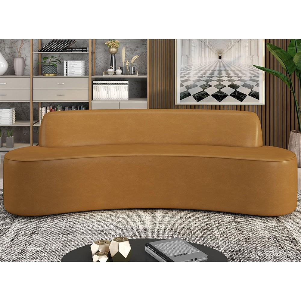 Sofá 2 Lugares para Sala de Estar Living 150cm Koane D06 Sintético Caramelo - Mpozenato