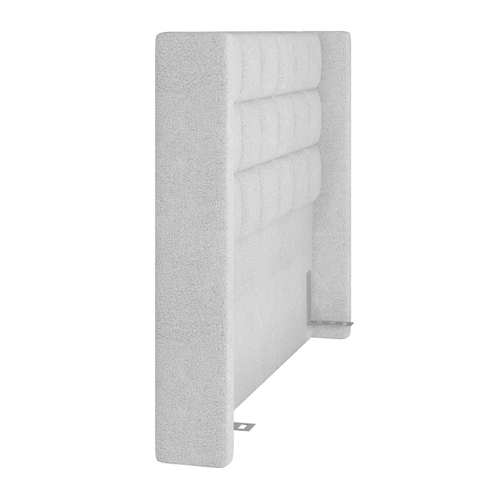 Cabeceira Cama Box Queen 160cm Pisa P02 Bouclé Branco - Mpozenato