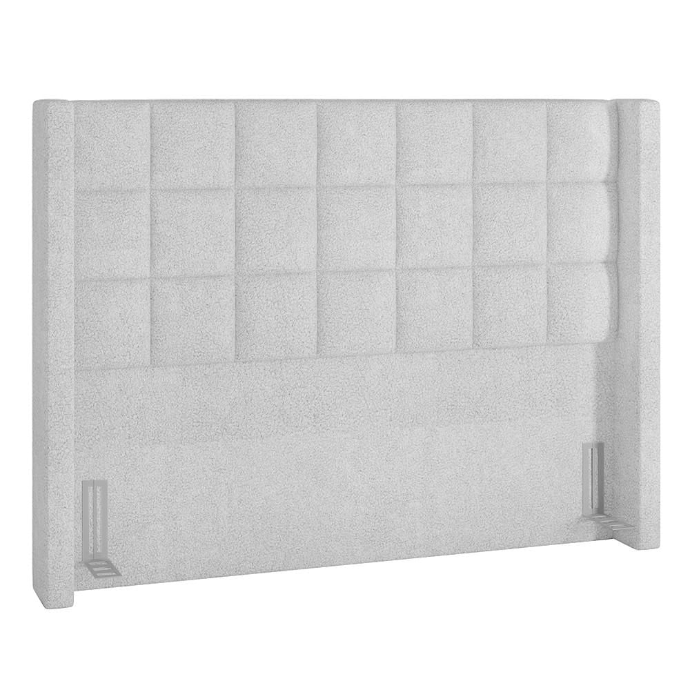 Cabeceira Cama Box Queen 160cm Pisa P02 Bouclé Branco - Mpozenato