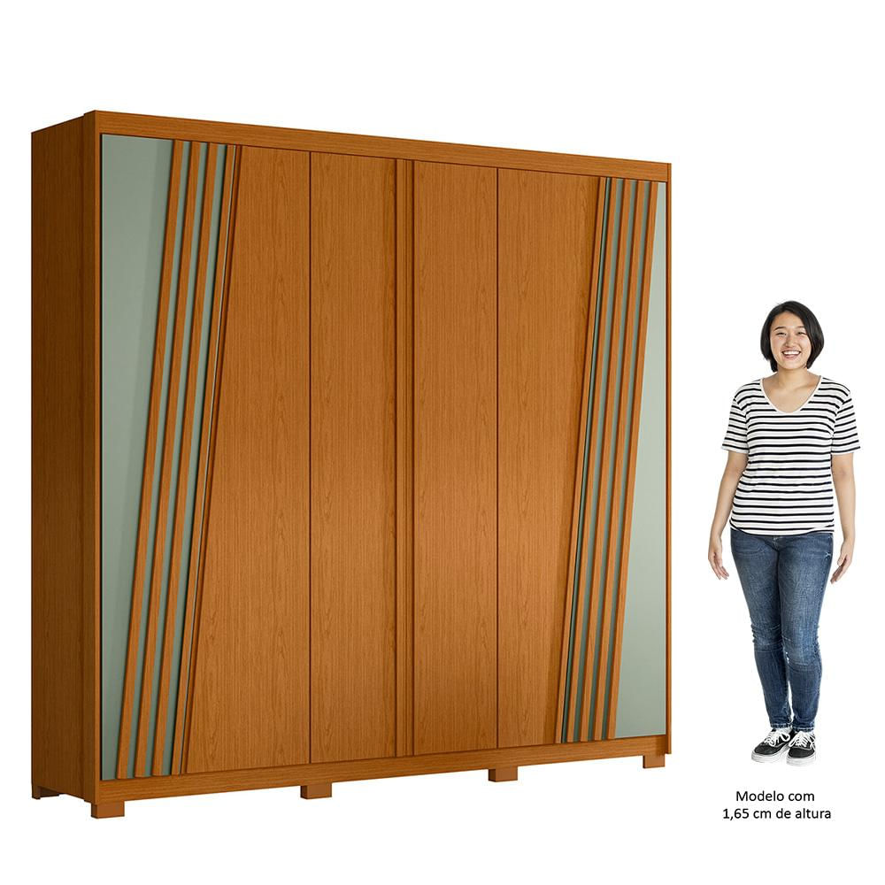 Guarda Roupa Casal 6 Portas 240cm Ouro Verde Cinamomo/Sálvia - Albatroz