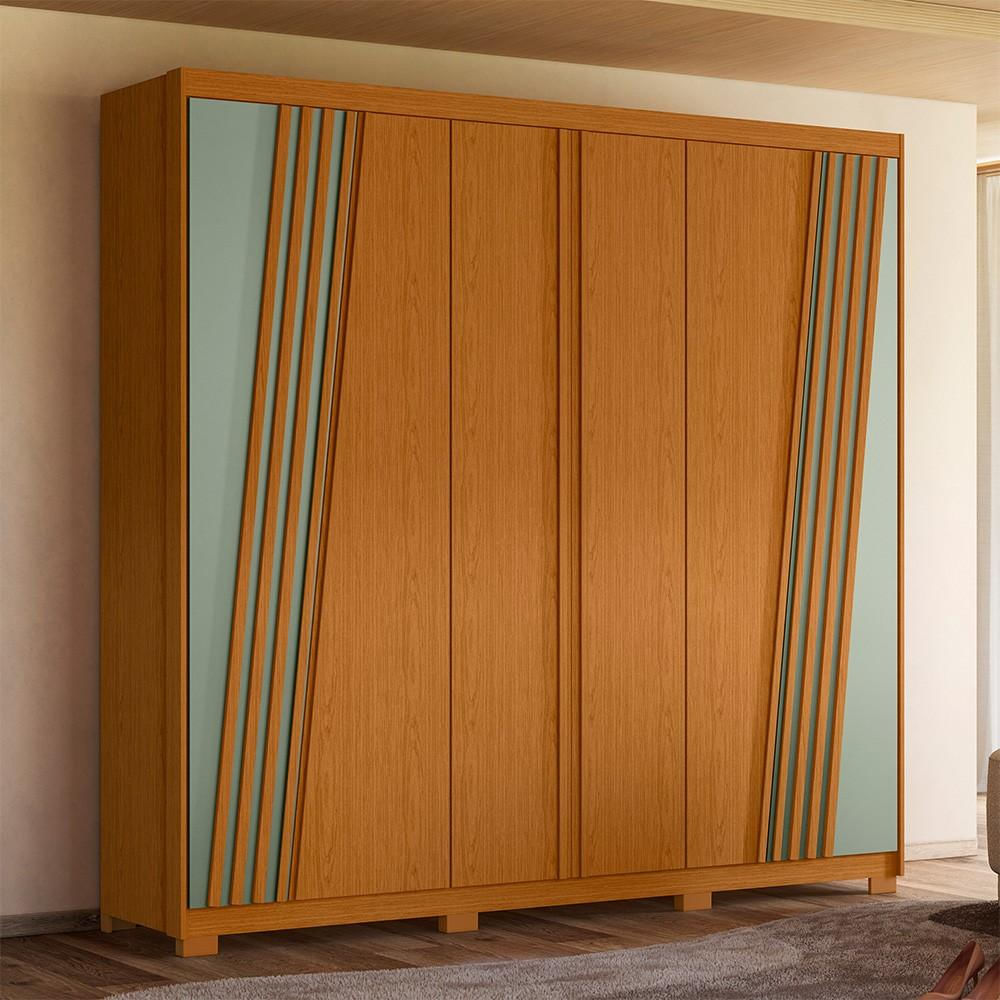 Guarda Roupa Casal 6 Portas 240cm Ouro Verde Cinamomo/Sálvia - Albatroz