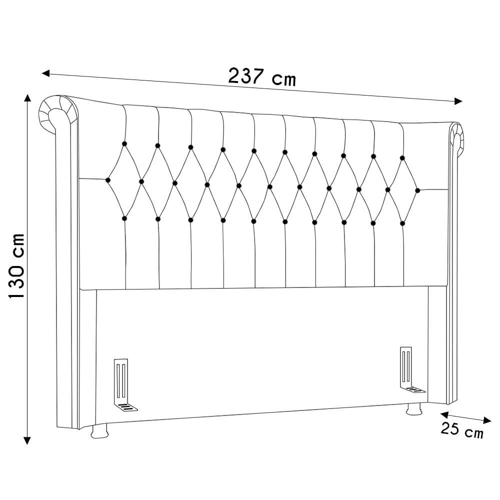 Cabeceira Cama Box Casal King 195cm Dust P02 Linho Creme - Mpozenato