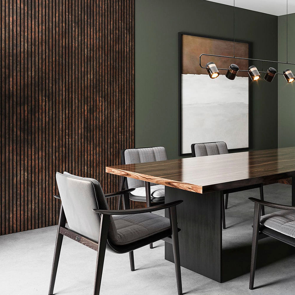 Painel Ripado Laminado de EVA Autocolante RPDOL 10cm Linha Urban Corten 2,5 Metros