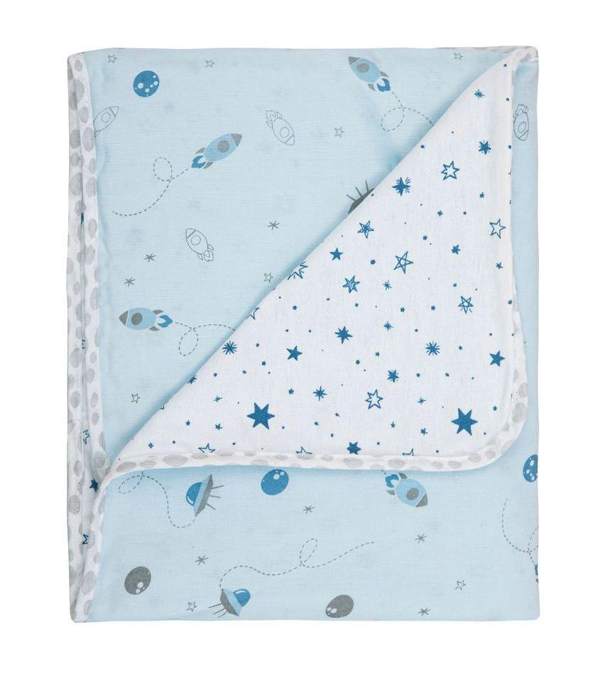 Manta Bebê Flanelada Dupla Face Espaço 90 X 80Cm Papi