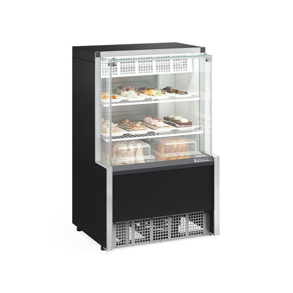 Vitrine Refrigerada Gpea075r Gelopar Aurora Confeitaria 0,74mt Preto 110v