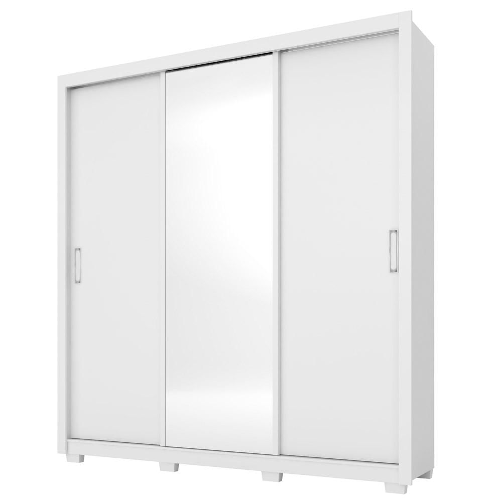 Guarda Roupa 3 Portas 2 Gavetas Com Pés Quadrado Residence D02 Branco - Mpozenato