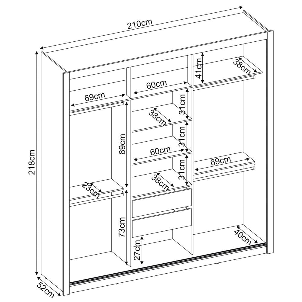 Guarda Roupa 3 Portas 2 Gavetas Com Pés Quadrado Residence D02 Branco - Mpozenato