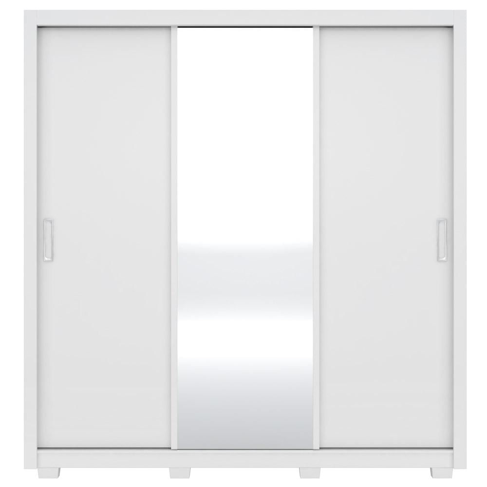 Guarda Roupa 3 Portas 2 Gavetas Com Pés Quadrado Residence D02 Branco - Mpozenato