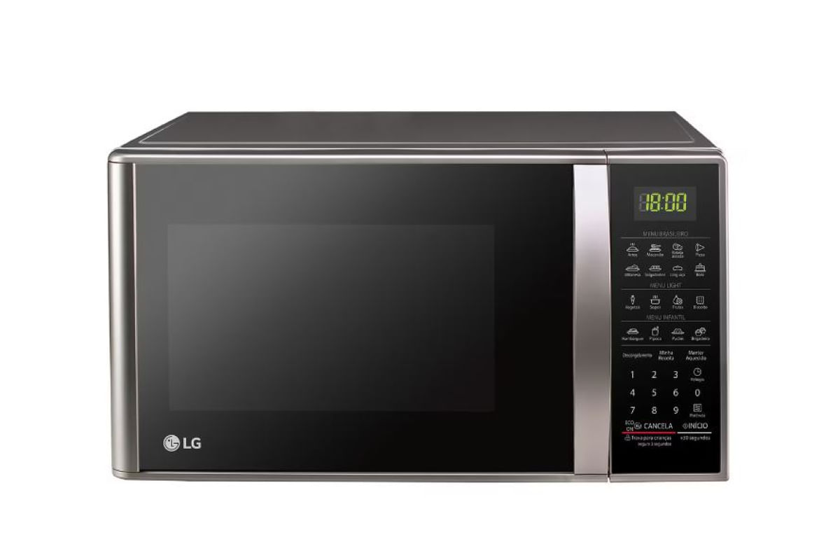 MICROONDAS LG LIMPA FACIL PRATA ESPELHADO 30 LITROS 800W 220V MS3043BRA