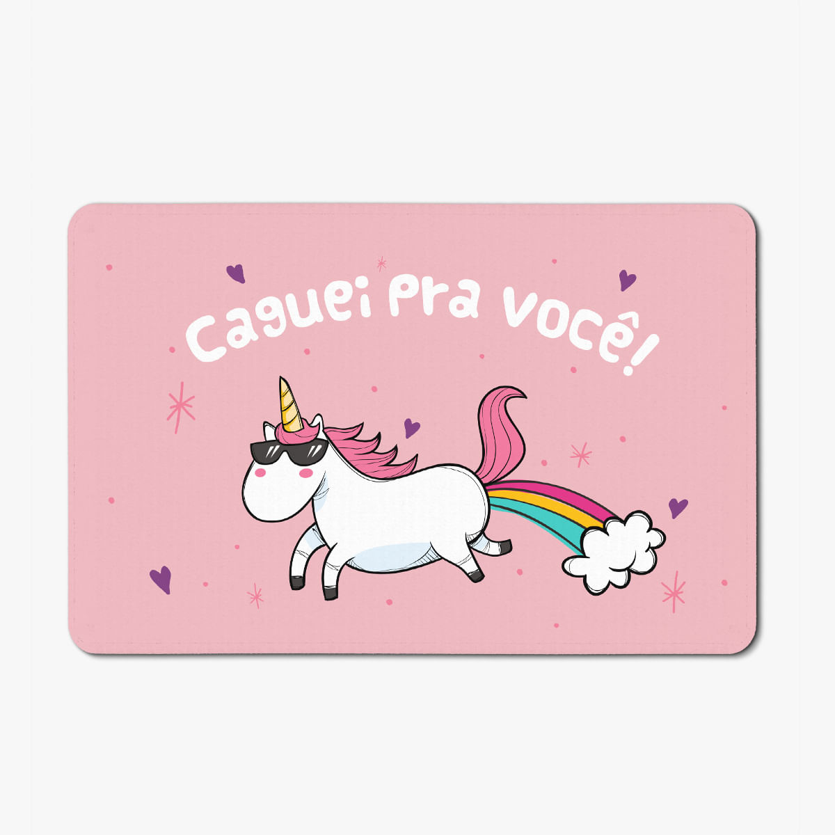 Tapete Porta Banheiro Quarto 60x40cm - Caguei pra Você Rosa