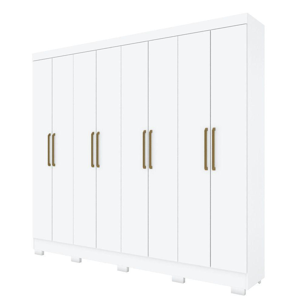 Guarda Roupa Casal 8 Portas 4 Gavetas Ibiza Casa 812 Branco