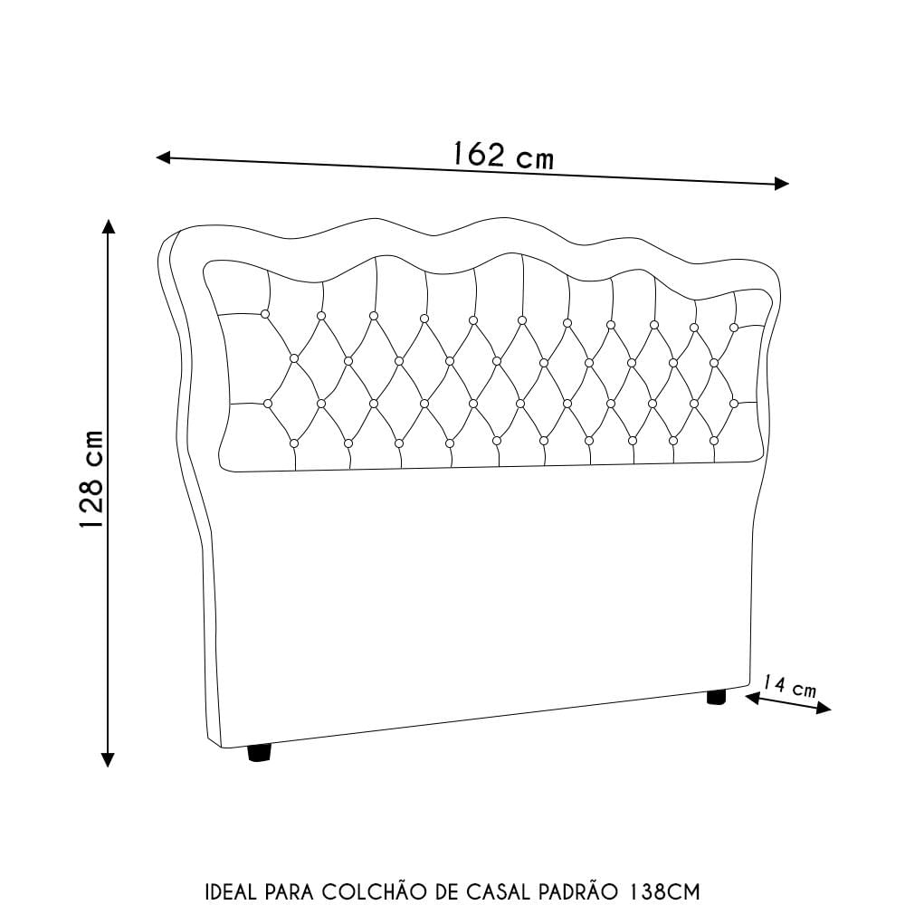 Cabeceira Casal Cama Box 140cm Oregon I02 Bouclê Bege - Mpozenato