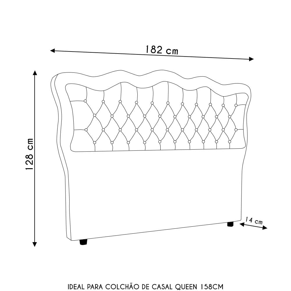 Cabeceira Casal Queen Cama Box 160cm Oregon I02 Veludo Preto - Mpozenato