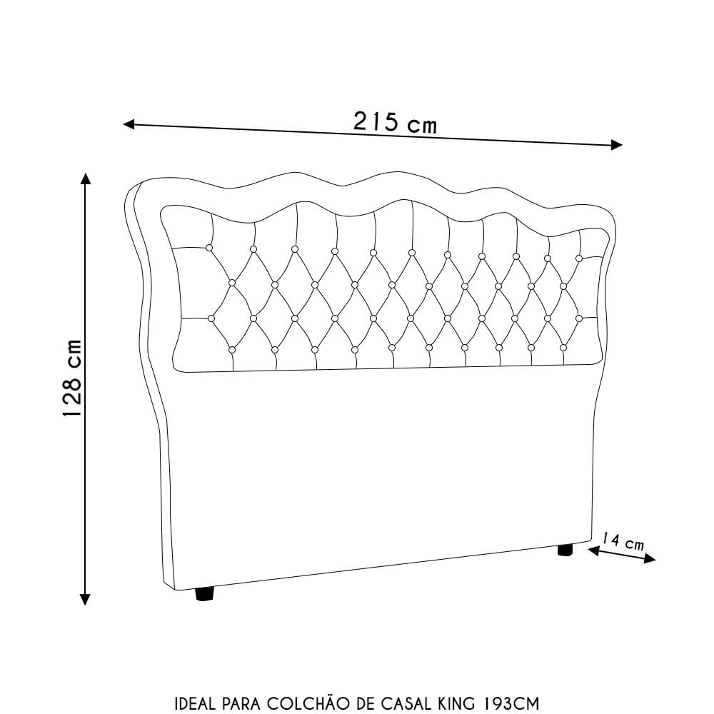 Cabeceira Casal King Cama Box 195cm Oregon I02 Bouclê Marrom - Mpozenato