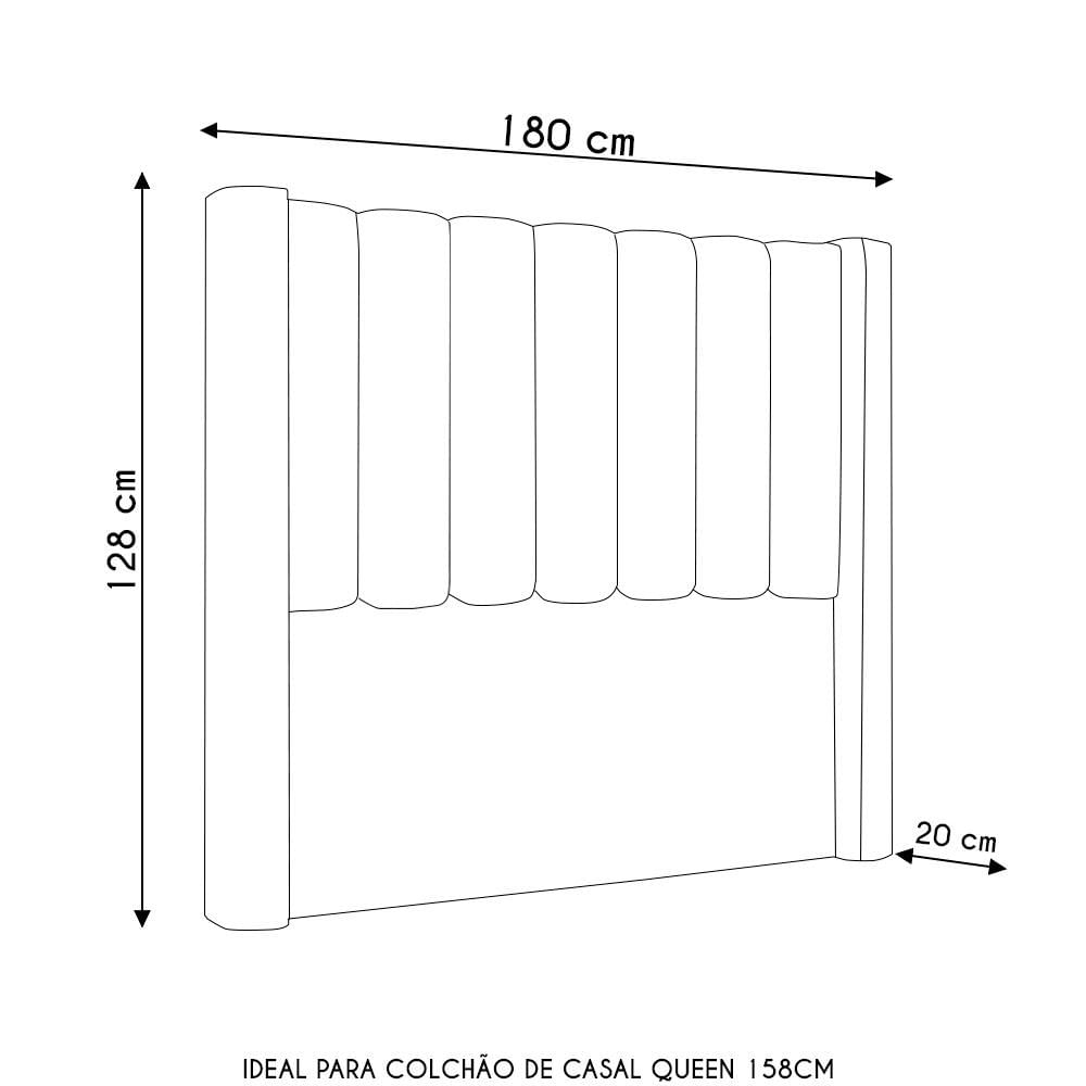 Cabeceira Casal Queen Cama Box 160cm Claire I02 Veludo Marrom - Mpozenato