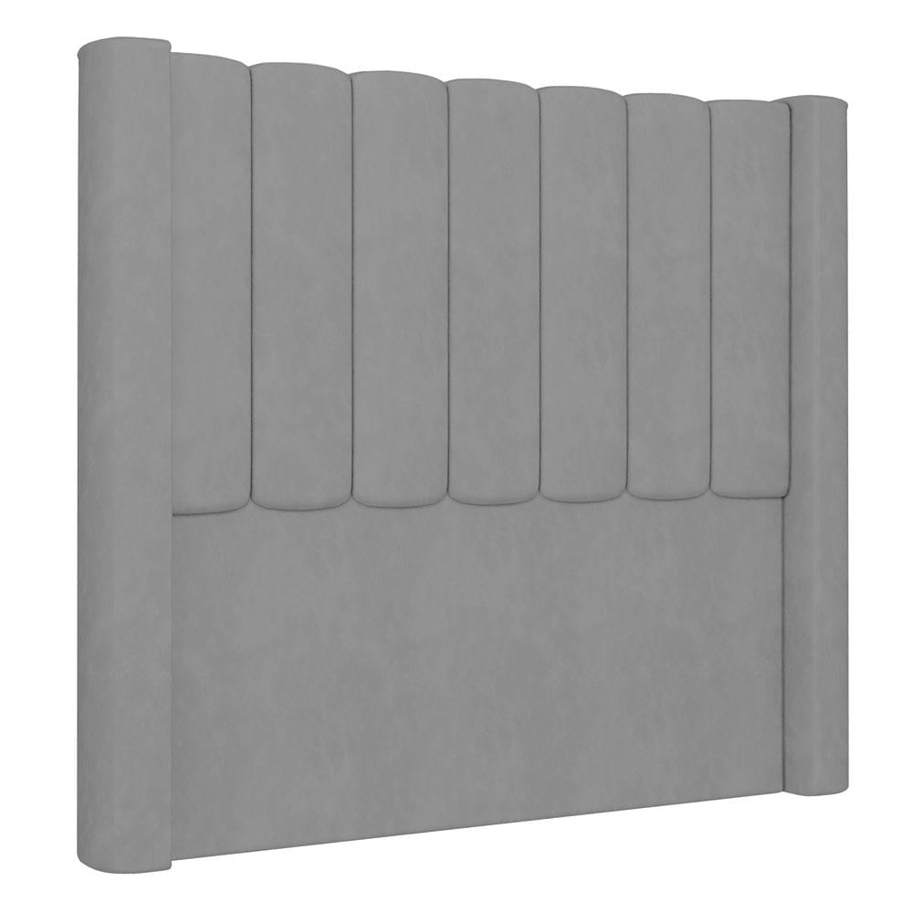 Cabeceira Casal King Cama Box 195cm Claire I02 Veludo Cinza - Mpozenato