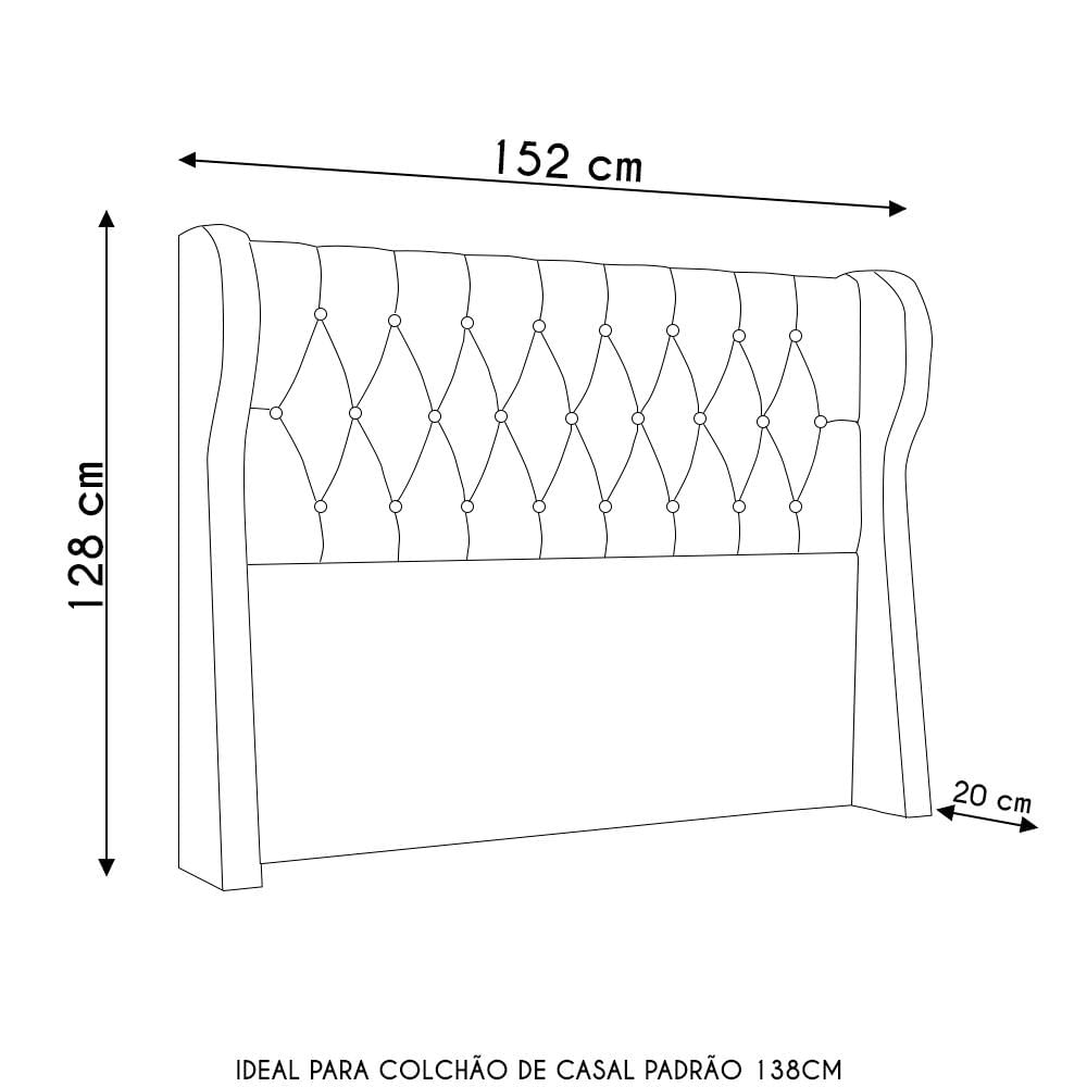 Cabeceira Casal Cama Box 140cm Malva I02 Bouclê Capuccino - Mpozenato