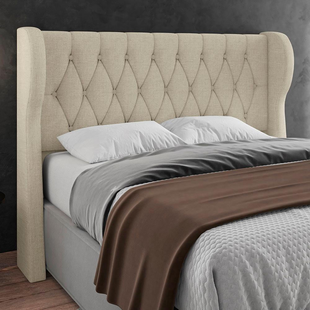 Cabeceira Casal Cama Box 140cm Malva I02 Linho Bege - Mpozenato