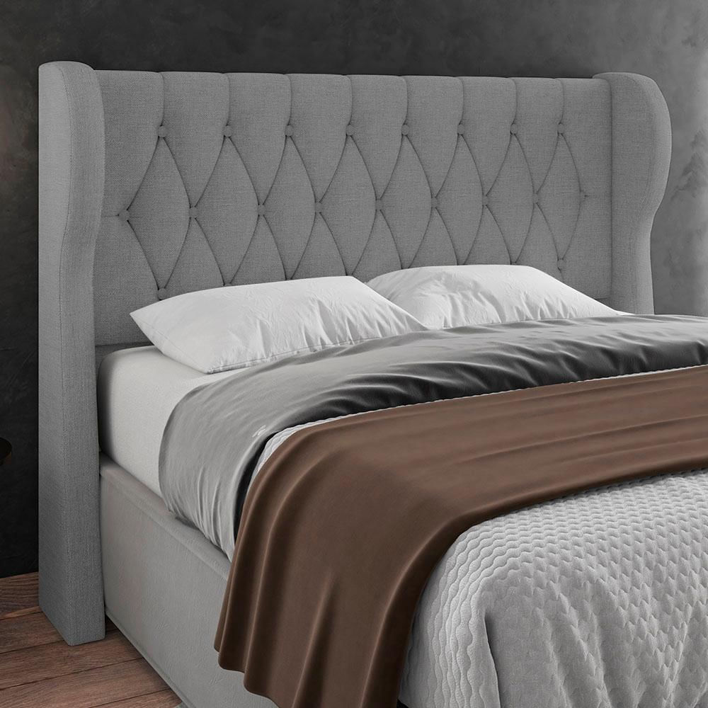 Cabeceira Casal Cama Box 140cm Malva I02 Linho Cinza - Mpozenato