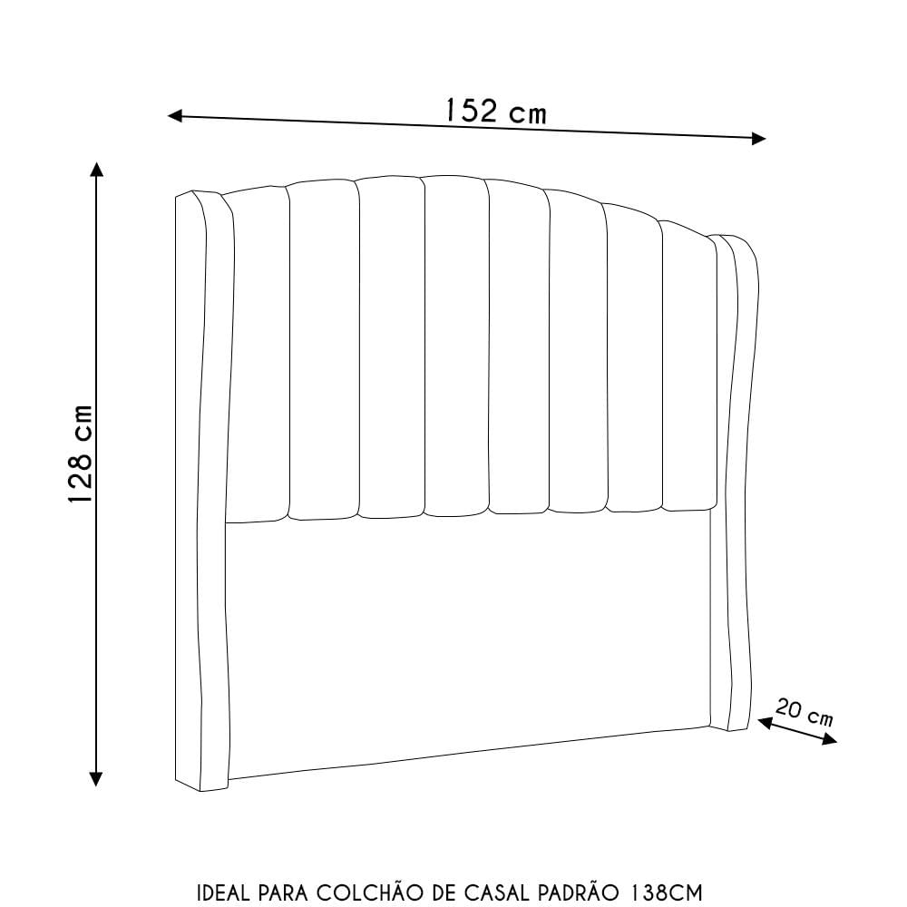 Cabeceira Casal Cama Box 140cm Glenda I02 Bouclê Marrom - Mpozenato