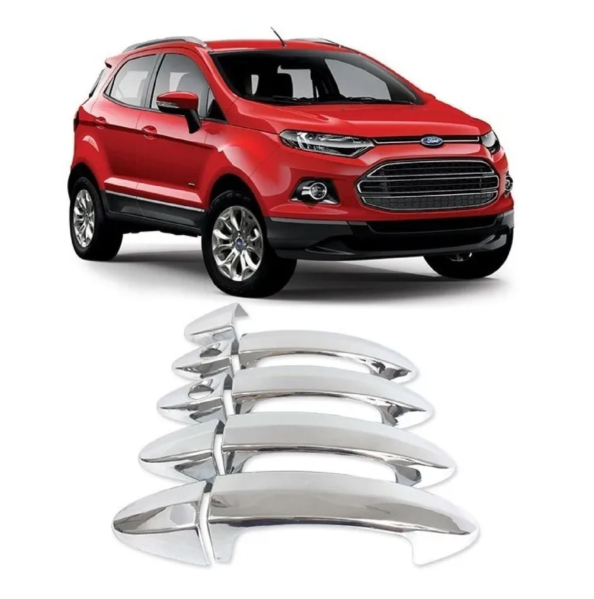 Aplique Cromado Maçaneta Ford Ecosport Nova 2013/2020 Fiesta 2011/2019 Ka 2015/2021 4 Portas