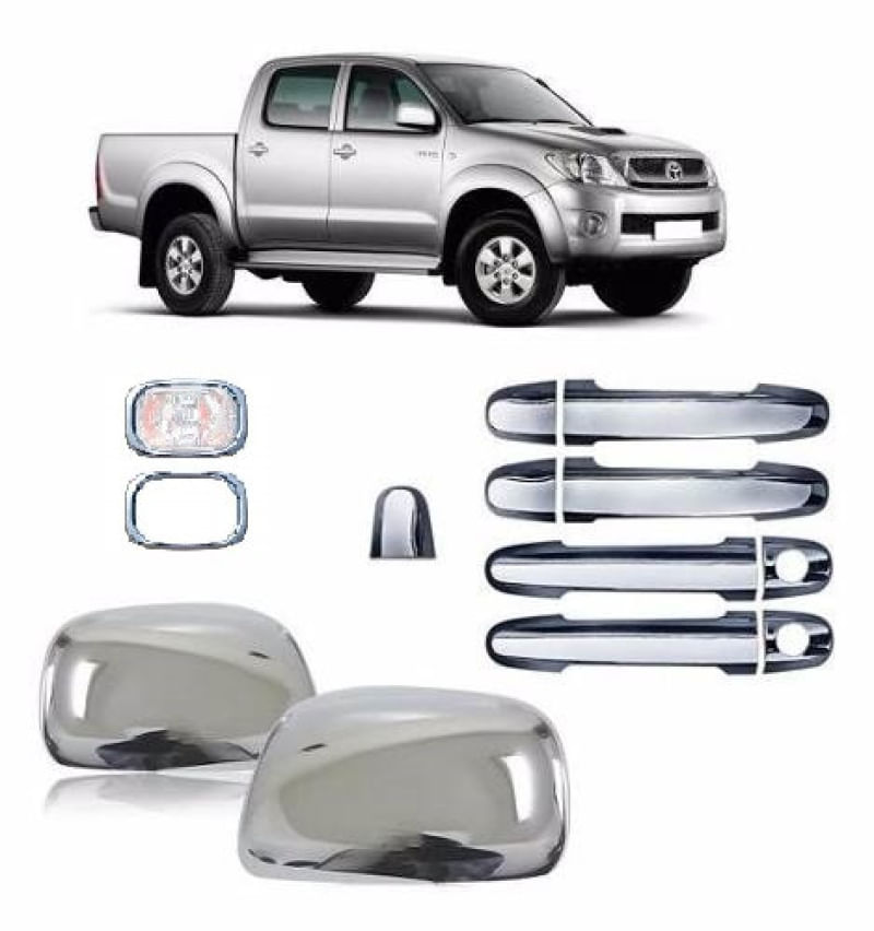 Kit Aplique Cromado Maçaneta Retrovisor Moldura Pisca Hilux 2005 à 2011